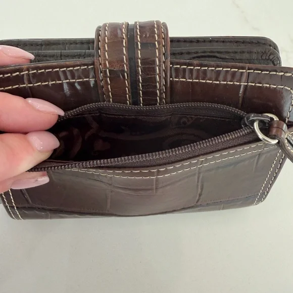 Brighton Brown Crocodile Embossed Wallet - Picture 4 of 4